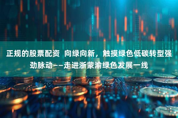 正规的股票配资 向绿向新,触摸绿色低碳转型强劲脉动——走进浙蒙渝绿色发展一线